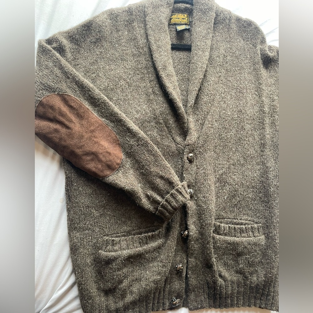 Eddie Bauer Brown Marled Wool-Blend Sweater M/L